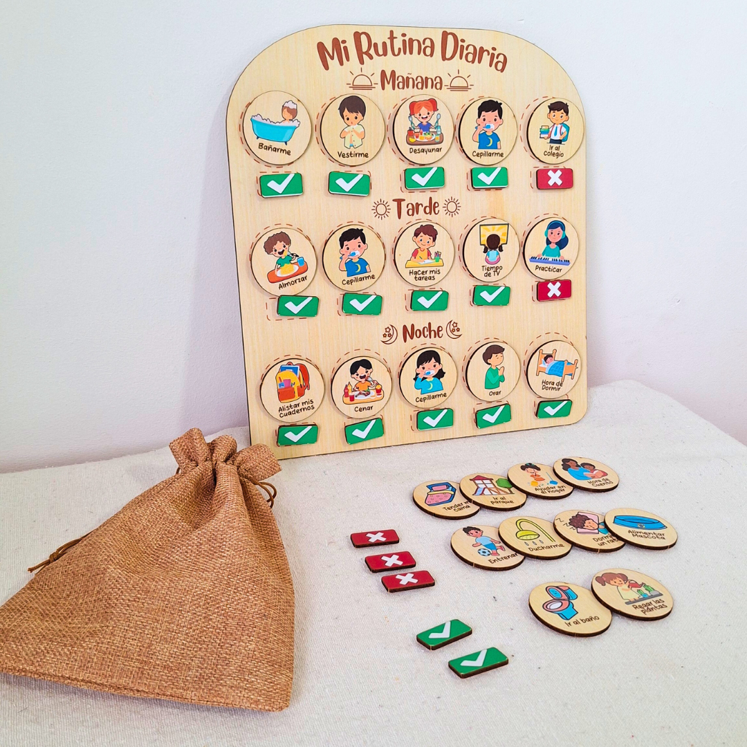 Organiza, Aprende, Disfruta: RUTINAS para NIÑOS en MADERA + REGALO 16 rutinas EXTRA + REGALO especial para MAMÁ