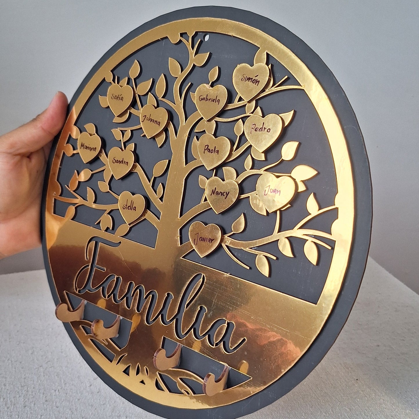 Cuadro Portallaves en Madera ¡El REGALO perfecto para MAMÁ! + OBSEQUIO Ramo de Flores Calendario + Portacelular