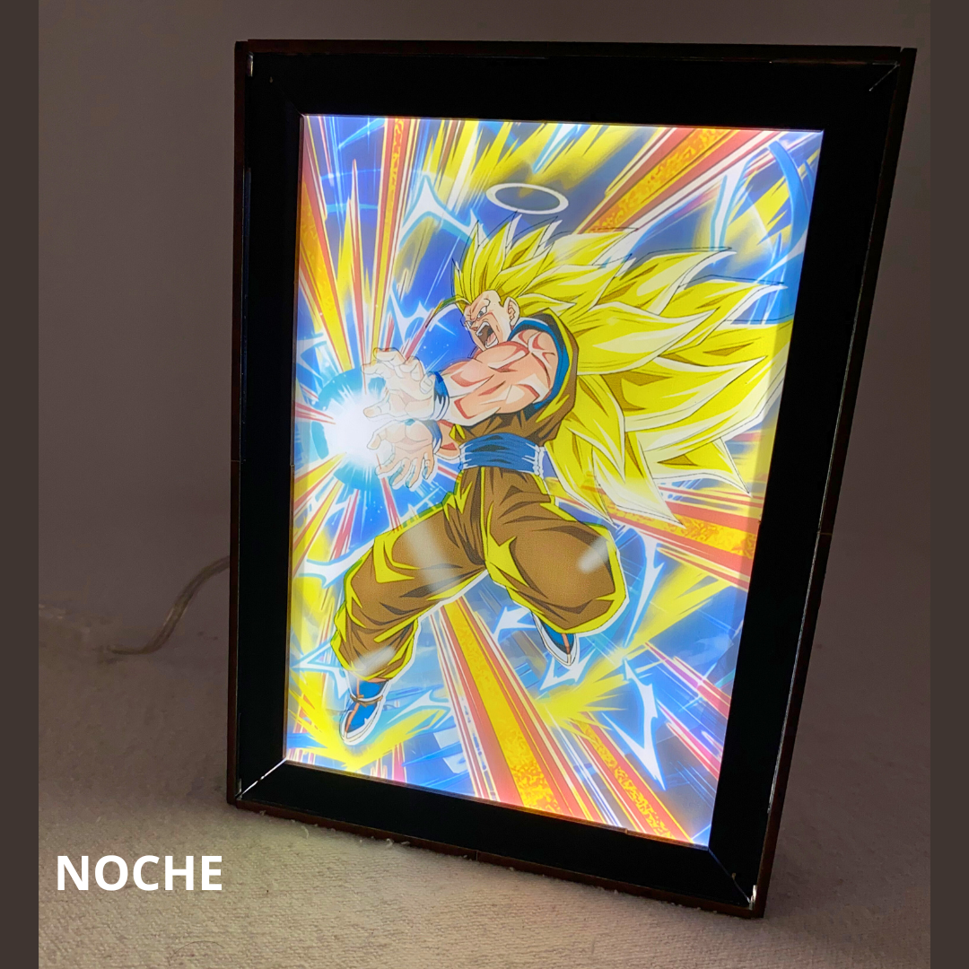 Cuadro de LUZ de DRAGÓN BALL Z en MADERA ¡No es magia, es Dragon Ball en otra dimensión!