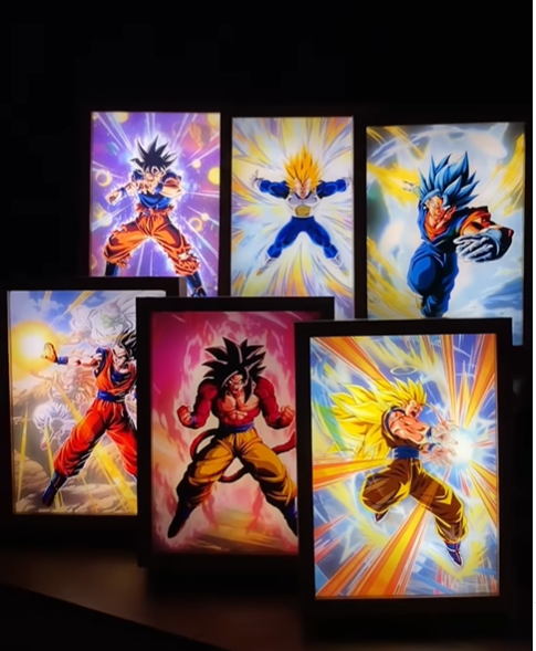 Cuadro de LUZ de DRAGÓN BALL Z en MADERA ¡No es magia, es Dragon Ball en otra dimensión!