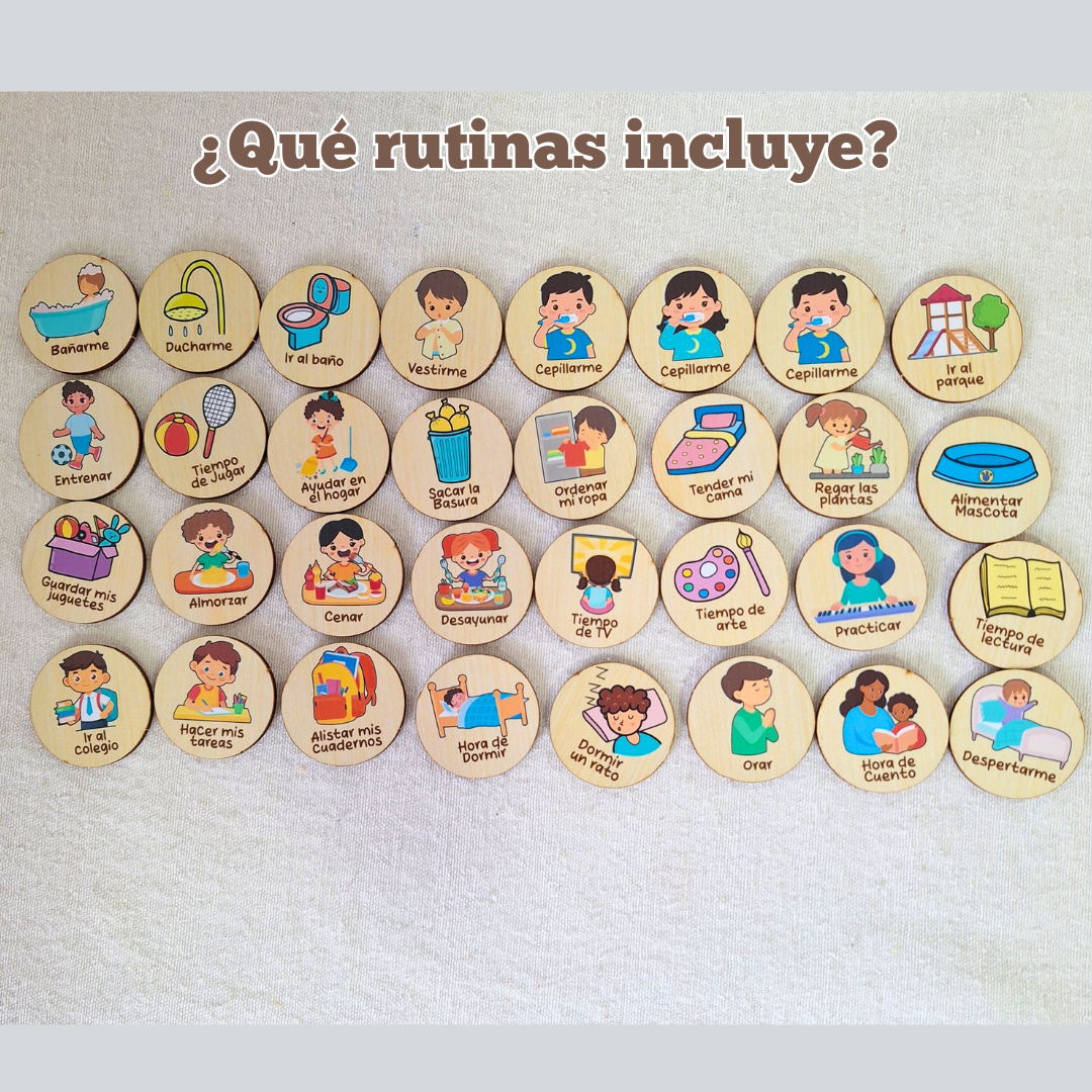 Organiza, Aprende, Disfruta: RUTINAS para NIÑOS en MADERA + REGALO 16 rutinas EXTRA + REGALO especial para MAMÁ
