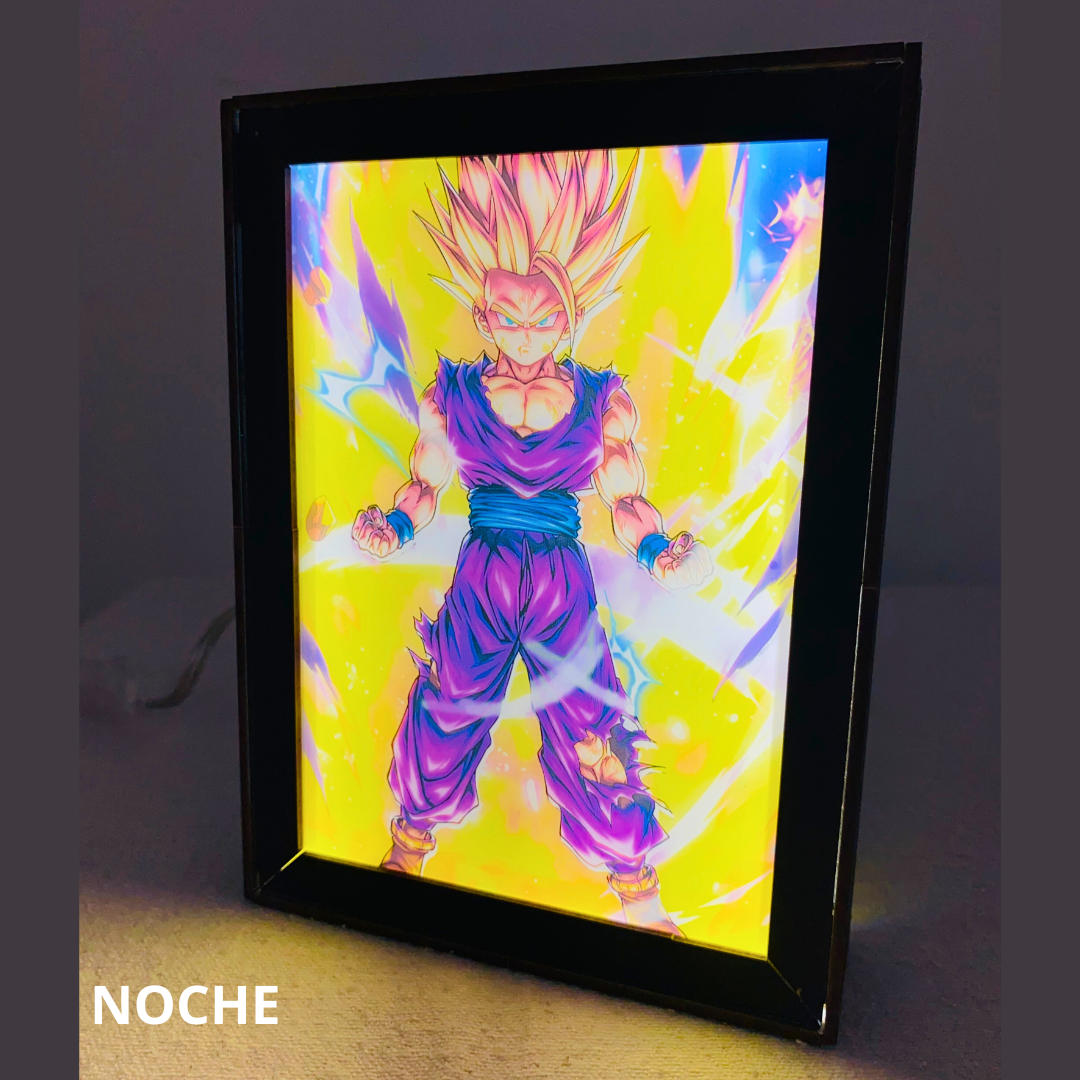 Cuadro de LUZ de DRAGÓN BALL Z en MADERA ¡No es magia, es Dragon Ball en otra dimensión!