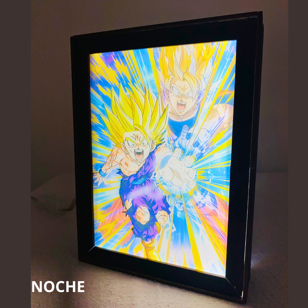 Cuadro de LUZ de DRAGÓN BALL Z en MADERA ¡No es magia, es Dragon Ball en otra dimensión!