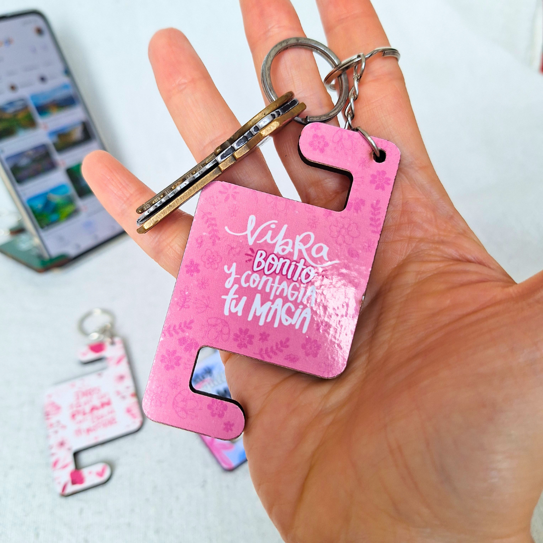SET de 5 LLAVEROS PORTACELULAR edición MADRES con MENSAJES MOTIVACIONALES + 1 REGALO especial