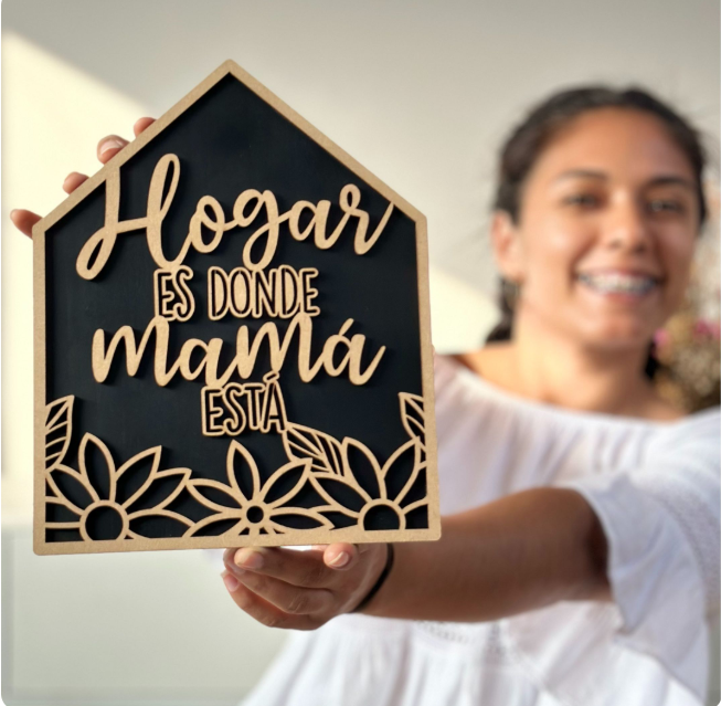 Cuadro Portallaves en Madera ¡El REGALO perfecto para MAMÁ! + OBSEQUIO Ramo de Flores Calendario + Portacelular