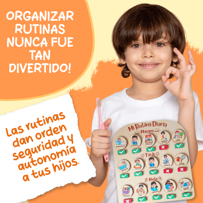 Organiza, Aprende, Disfruta: RUTINAS para NIÑOS en MADERA + REGALO 16 rutinas EXTRA + REGALO especial para MAMÁ