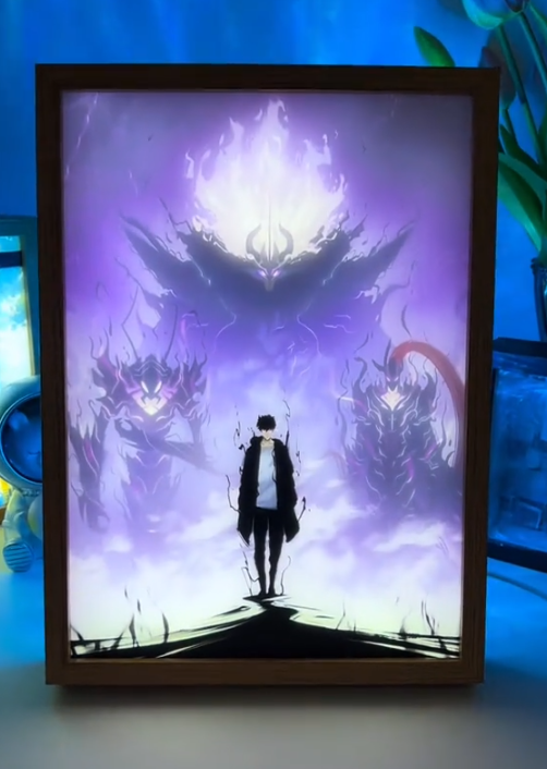 Descubre su poder oculto: Cuadro Anime Luminoso