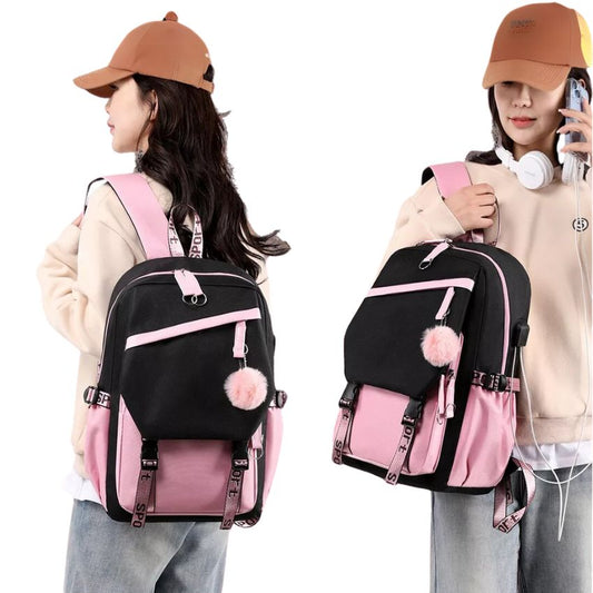 MORRAL SMART KAWAII + PELUCHE POMPOM: INCLUYE PUERTO PARA CARGA Y PUERTO AURICULAR