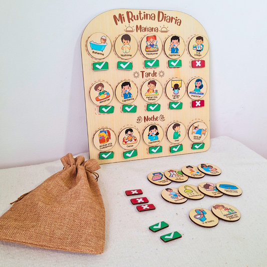 Organiza, Aprende, Disfruta: RUTINAS para NIÑOS en MADERA + REGALO 16 rutinas EXTRA + REGALO especial para MAMÁ