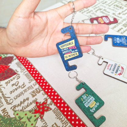 PESEBRE + REGALO 5 PORTACELULARES - LLAVERO con Frases Motivacionales