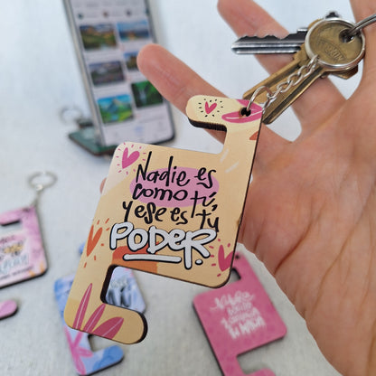 Set de 5 LLAVEROS PORTACELULAR edición DÍA DE LA MUJER + 1 REGALO para TI!