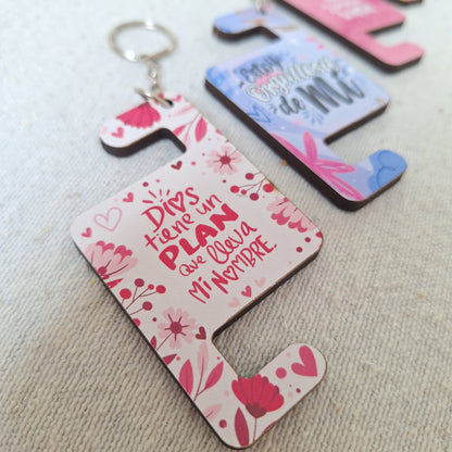 Set de 5 LLAVEROS PORTACELULAR edición DÍA DE LA MUJER + 1 REGALO para TI!