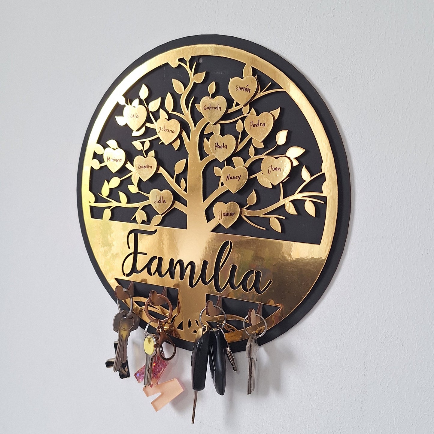 Cuadro Portallaves en Madera ¡El REGALO perfecto para MAMÁ! + OBSEQUIO Ramo de Flores Calendario + Portacelular