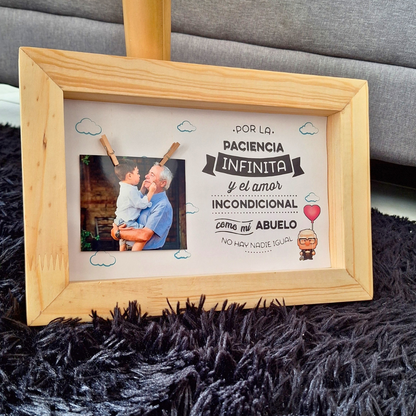 CUADRO Portafotos en MADERA PINO para PAPÁ o ABUELO ¡REGALO especial para éste Día del Padre! 💥¡ÚLTIMAS UNIDADES DISPONIBLES!