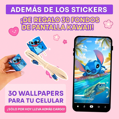 KIT de 3 STICKERS para el CARGADOR y CABLE DE TU CELULAR + REGALO 30 fondos de pantalla.  ¡Solo por tiempo limitado! 🚨