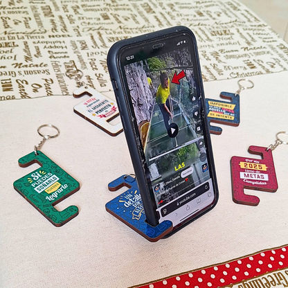 Set de 5 LLAVEROS-PORTACELULAR con FRASES INSPIRADORAS. ¡Perfectos para Regalar!
