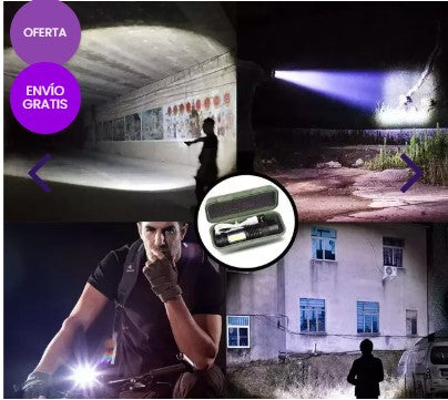 Linterna Titanium Pro 3 en 1 + estuche de REGALO + Cable Usb
