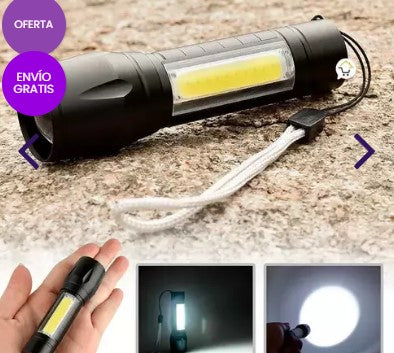 Linterna Titanium Pro 3 en 1 + estuche de REGALO + Cable Usb