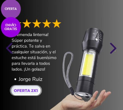 Linterna Titanium Pro 3 en 1 + estuche de REGALO + Cable Usb