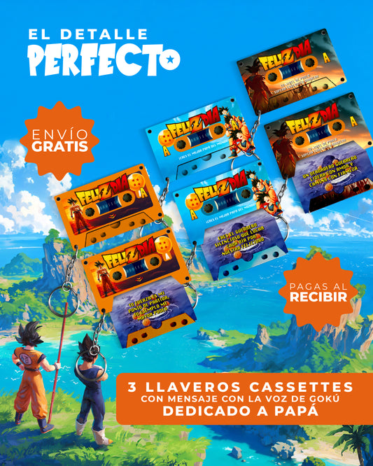 Pack x 3 CASSETTES para PAPÁ. Padre de familia y fan de Dragon Ball: el regalo perfecto sí existe