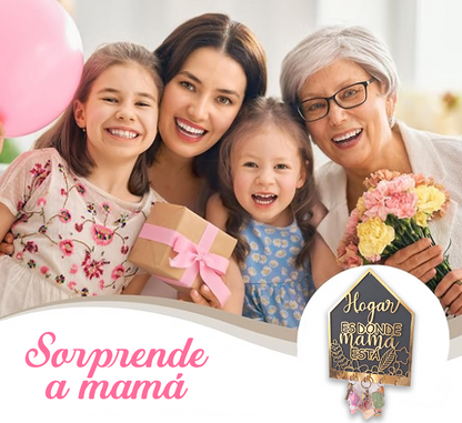 Cuadro Portallaves en Madera ¡El REGALO perfecto para MAMÁ! + OBSEQUIO Ramo de Flores Calendario + Portacelular