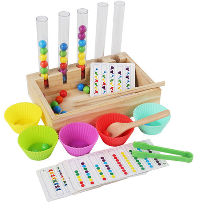 Juego de aprendizaje que Desarrolla Cerebros Brillantes con colores y números Montessori