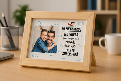 CUADRO Portafotos en MADERA PINO para PAPÁ o ABUELO ¡REGALO especial para éste Día del Padre! 💥¡ÚLTIMAS UNIDADES DISPONIBLES!