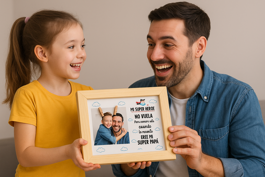 CUADRO Portafotos en MADERA PINO para PAPÁ o ABUELO ¡REGALO especial para éste Día del Padre! 💥¡ÚLTIMAS UNIDADES DISPONIBLES!
