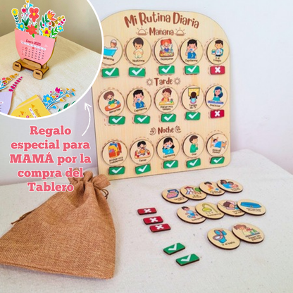 Organiza, Aprende, Disfruta: RUTINAS para NIÑOS en MADERA + REGALO 16 rutinas EXTRA + REGALO especial para MAMÁ